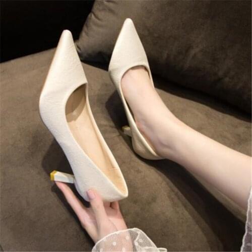 Women Pump Basic Sandals Solid Colors 2019 Slip On High Heels 6.5CM Sandals Women Femme Sexy Pumps