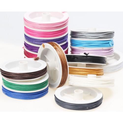 1.0mm 15M/Roll Bright Cotton Wax Line Cord Thread String Strap Necklace Bracelet Rope DIY Jewelry Making