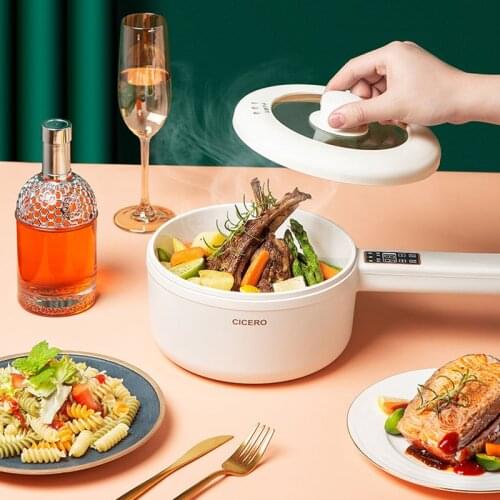 1.6L Capacity Electric Cooking Pot Portable Multi Functions Electric Cooker With Steamer Household Mini Hot Pot Skillet 220V