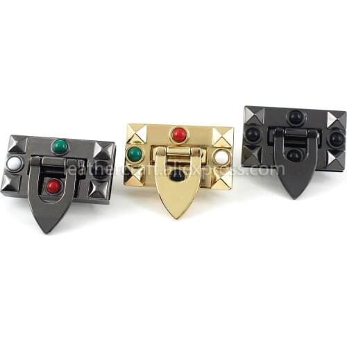 1x Metal Fashion Bag Folding Lock Clasp Push Lock Closure Catch Buckles Leather Craft Women Bag Purse Handbag Accessoy 1-1/2"
