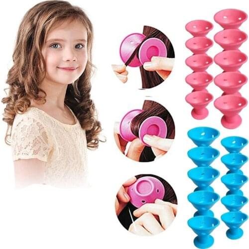 10pcs Magic Hair Care Rollers for Curlers Sleeping No Heat Soft Rubber Silicone Hair Curler Twist Hair Styling DIY Tool