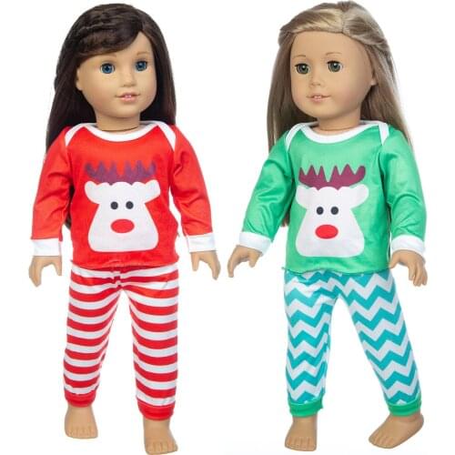 2020 Christmas elk suit Fit For American Girl Doll 18 Inch Doll Clothes , Shoes are not included