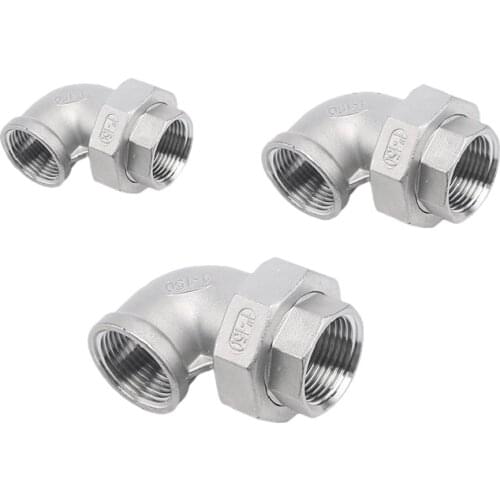 304 Stainless Steel Female Thread Adjustable Elbow 90 Degree Right Angle Elbow Water Pipe Fittings DN8/10/15/20/25/32/40/50