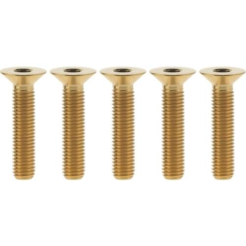 5Pcs M6 Titanium Ti Bolt M6X10 15 20 25 30 35 40 45mm Allen Key Flat Countersunk Head Bolts Screw Titanium Fasteners