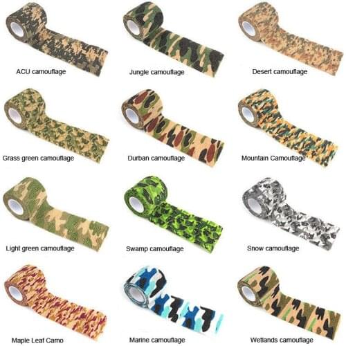 5CM X 4.5M Self-adhesive Non-woven Camouflage Woodland Gun Stealth Duct Tape Tactical Military Paintball Hunting Camo Rifle Wrap
