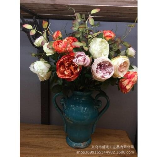 6pcs simulation Austin rose exquisite silk flower decoration flower wedding holiday wedding luxury home decoration wedding