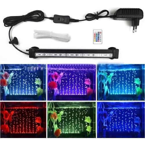 Aquarium light LED Air Bubble Aquarium Lamp Underwater Submersible Fish Tank Light Color Changing Making Oxygen for Fish Tank