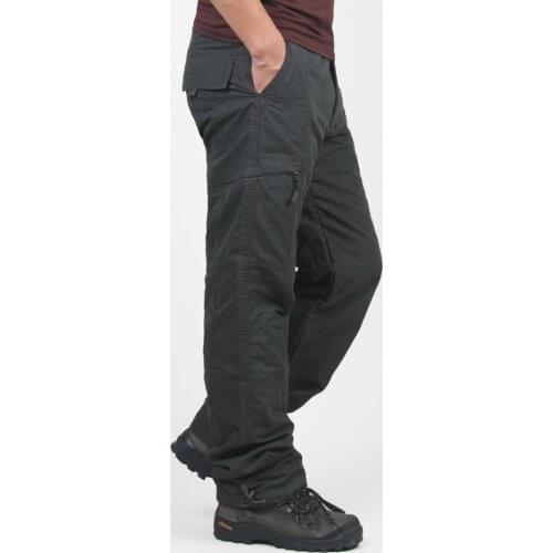 New Brand Winter Double Layer Mens Cargo Pants Warm Baggy Pants Cotton Trousers For Men Male Military Camouflage Tactical