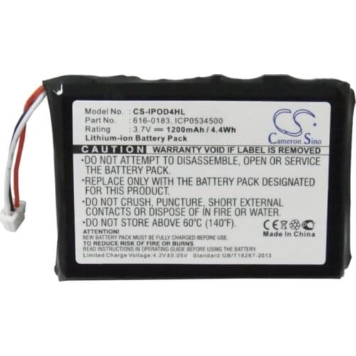 Cameron Sino 1200mAh battery for APPLE iPOD 4th Generatio Photo U2 20GB Color Display MA127 30GB M9829 M9829/A 60GB M9586