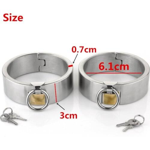 Women Man Couples Hi-Q Stainless Steel Lockable Handcuffs Restraints Hand Cuff Shackles Fetish Slave Manacle Bondage Sex Toy