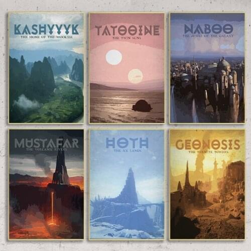 Space Wars Sci-Fi Movie Planets Canvas Painting Fans Gifts Fantasy Travel Posters and Prints Wall Pictures for Living Room Decor