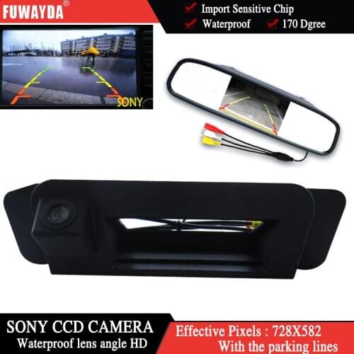 FUWAYDA For Mercedes Benz C180 C200 C280 C300 C350 C63 AMG Car Rear View Camera Reverse CCD RCA NTST Trunk handle with monitor