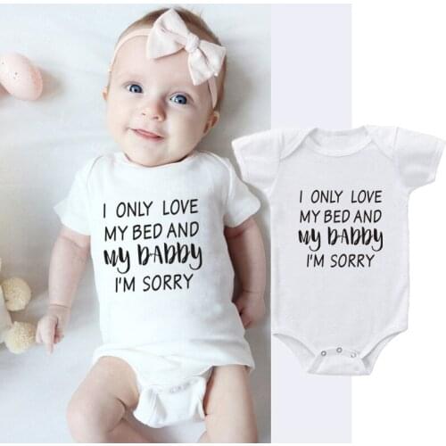 I Love My Daddy Print Newborn Baby Boys Girls Infant Romper Jumpsuit Clothes Outfits Toddler O Neck Pullover Romper Outfit