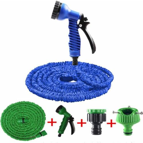 Hot Car Magic Flexible Hose Expandable Garden Hose Reels Garden Water Hose for Watering Connector Blue Green 25-200FT