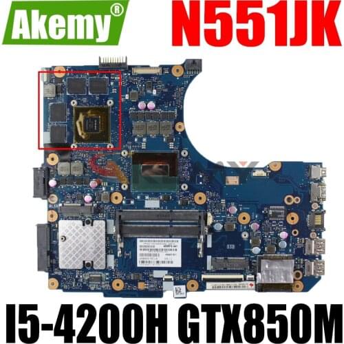 AKEMY N551JK Laptop Motherboard For ASUS ROG G551JK N551JQ N551JB N551J G551J Original Mainboard I5-4200H GTX850M