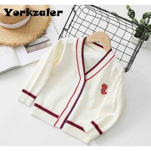 Fashion Boys Cardigan Boys Winter Clothes Jackets Long Sleeve Boys Sweaters White Color Children Clothing