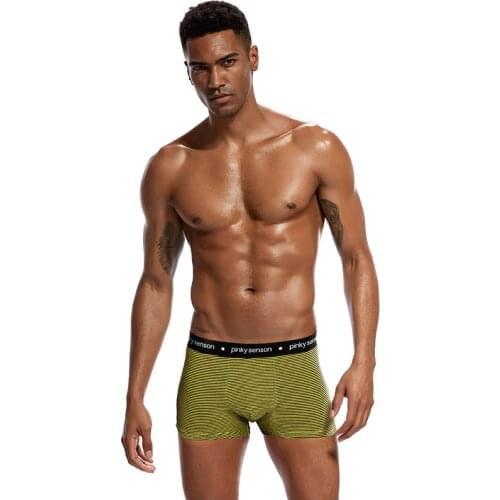 2018 brand Mens cotton Underwear Sexy boxers Striped Men boxers Cueca Masculina Wide Waist Underpants Plus Size Male Underwear