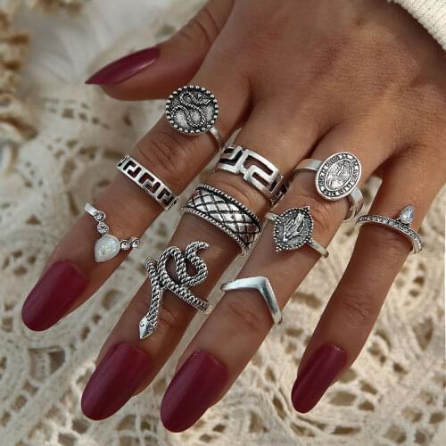 Snake Rings Set for Women Anillos Jewelry Bague Femme Fing sets for Girls Punk Accessories Fashion Schmuck Jewellery