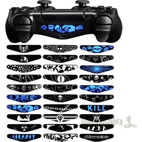 Trap Skull 30 Pcs Light Bar Cover Sticker Skin For PS4 Slim Pro Controller