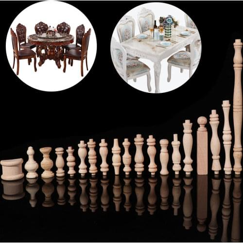 Mini Furniture Foot Legs European Style Solid Wood Carved Cabinet Seat Feets Fashion Vintage Home Decoration Crafts Accessories