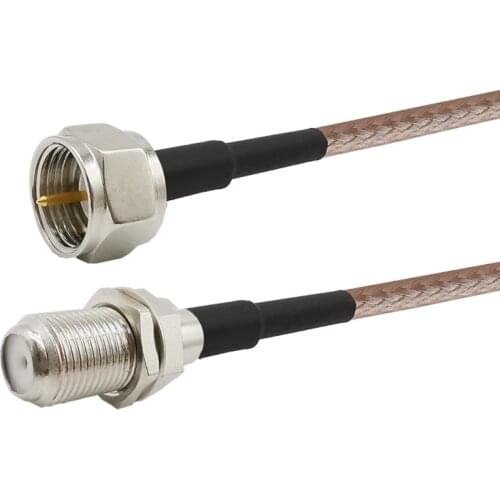 F Male to F Female Adapter Connector F Type TV Cable Satellite RG316D Double Shield Sliver Cable For DVB-T2 ATSC Digital TV HDTV