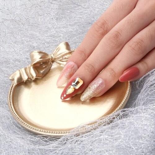 European Style Nail Art Plate Tips Display Stand Golden Champagne Metal Bow-Knot Jewelry Storage Tray Photo Props Showing Tools
