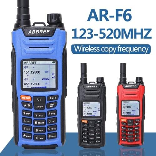 ABBREE AR-F6 Walkie Talkie 6 Bands Dual Display Dual Standby 999CH Multi-functional VOX DTMF SOS LCD Color Display Ham Radio