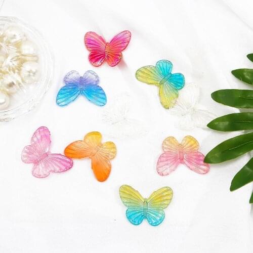 4pcs 40x30mm Multicolor Acrylic AB effect Butterfly Charm Pendant Beads for DIY Earring Parts Necklace Jewelry Findings Making