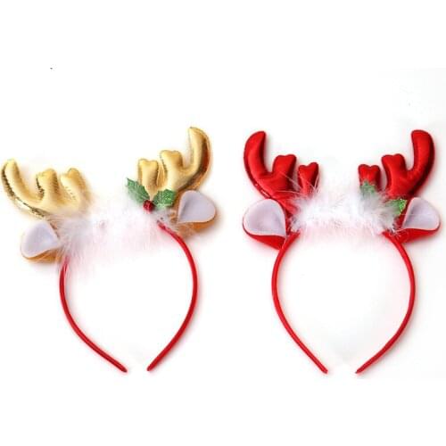 Christmas Headband Hair Accessories Deer Ears For Kids Adult Christmas Party Deals Santa Xmas Hair Band Clasp Headwe