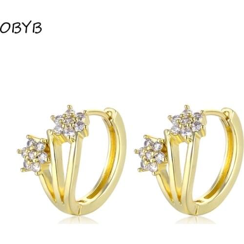 2021 Trendy New Design Irregular Geometric Circle Hoop Earrings Gold Silver Color Punk Women Earrings Cubic Zircon Jewelry Gifts