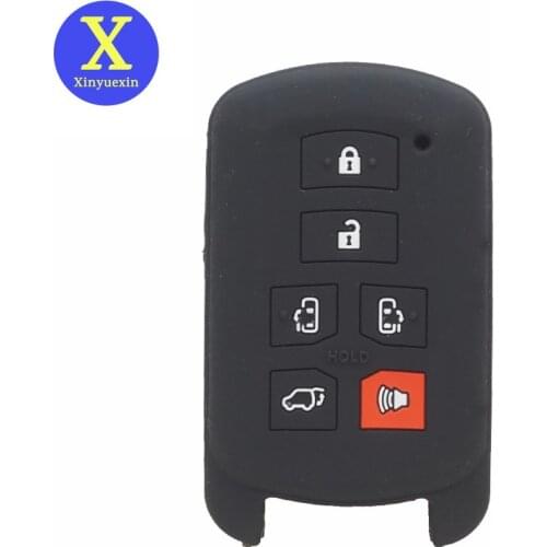 Xinyuexin Silicone Car Key Cover FOB Case For Toyota Sienna Se 6 Buttons Smart Remote Car Key Jacket Bag Car-stying