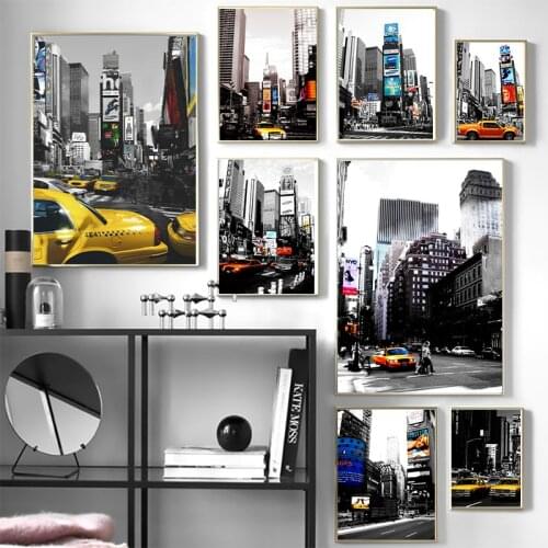 Nordic Landscape Modern Canvas Painting Wall Art Building City View Colored Scenery Highway Living Room Picture Home Decoration