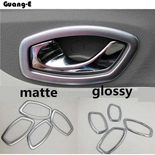 Car Styling Cover Stick Trim ABS Chrome Door Inner Built Handle Bowl Frame Lamp Moulding 4pcs For Renault Captur 2015 2016 2017