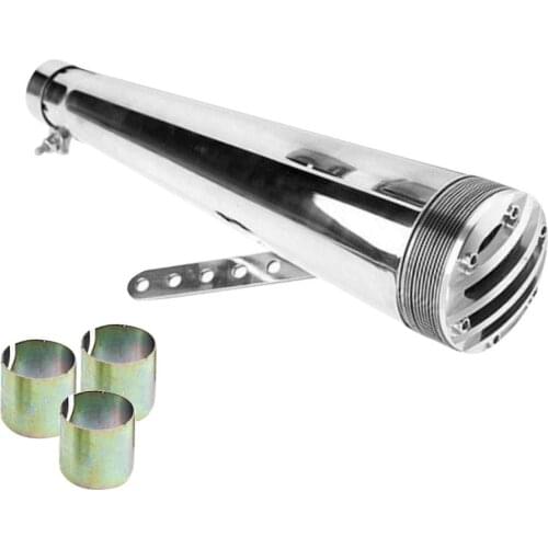 Universal Motorcycle Exhaust Pipe 45mm Diameter with 3 Adapters for Harley