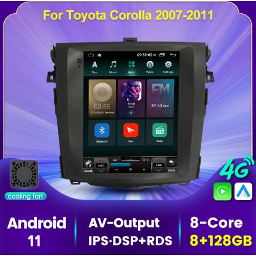 Vertical Screen Tesla Style Android 11 Auto Radio For Toyota Corolla 10 E140 E150 2006-2013 Multimedia Player IPS GPS 4G Carplay