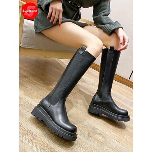 Superone Womens Rubber Boots Boots-women Shoes Woman Winter Shoes Low Heels booties Round Toe Rain 2020 Mid Calf Autumn
