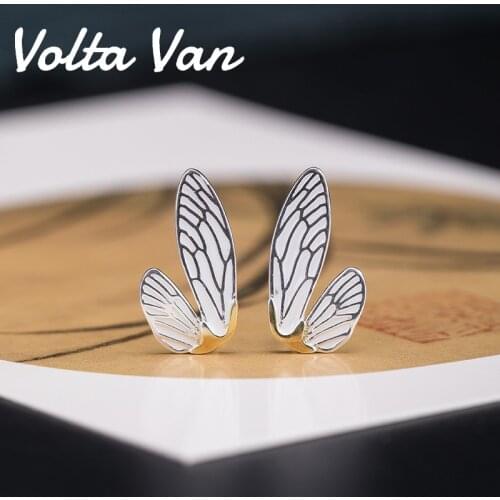 Volta Van Stud Earrings 925 Sterling Silver Elegant 2021 New Fine Jewelry Cicada Wings Trendy Special Concise Women Earrings