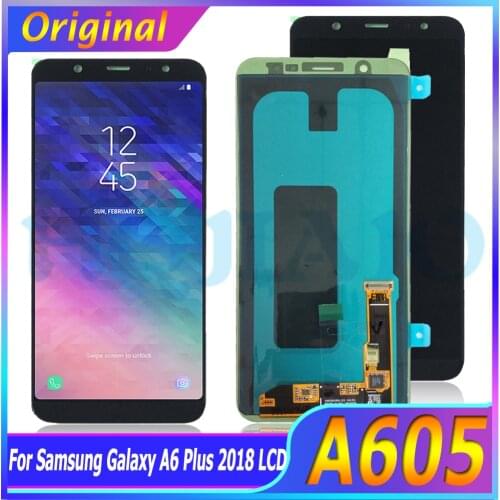 Super Amoled LCD Screen For Samsung A6+ A605 LCD Display Touch Screen Digitizer For Samsung Galaxy A6+ A605 100% Original LCD