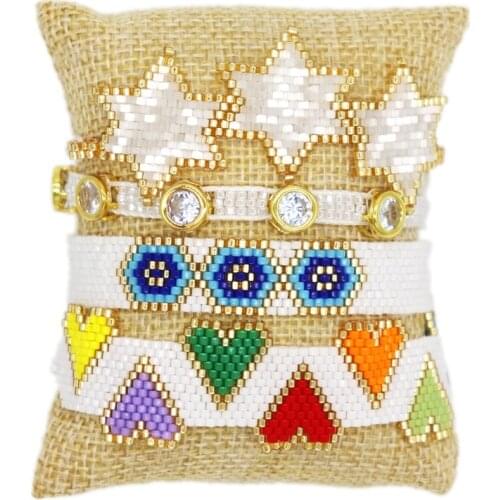 ZHONGVI Bracelets For Women 2020 Pulsera Mujer Moda MIYUKI Turkish Evil Eye Bracelet Femme Star Heart Jewelry Boho Handmade Gift