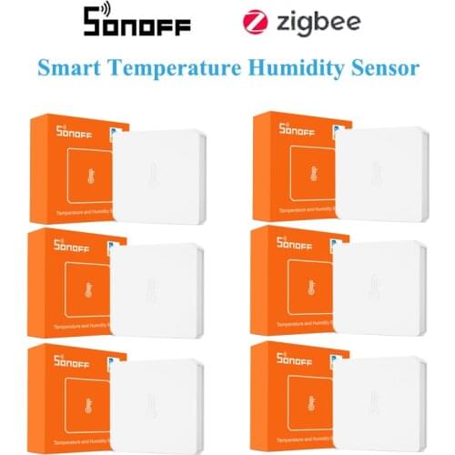 1-30pcs SONOFF Zigbee SNZB-02 Smart Temperature Humidity Sensor Lower Power Real-Time Sync Via eWeLink APP Need SONOFF ZBBridge