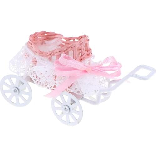 1pc Creative Cute Doll House Decor Miniature Accessories Baby Carriage Model Doll Houses Accessories Toys Gift