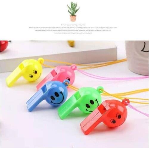 100PCSnew Mixed Color Random Cartoon Whistle Gift Outdoor Game Game Props ChildrenS Holiday Gift Sports Referee Footballwhistle