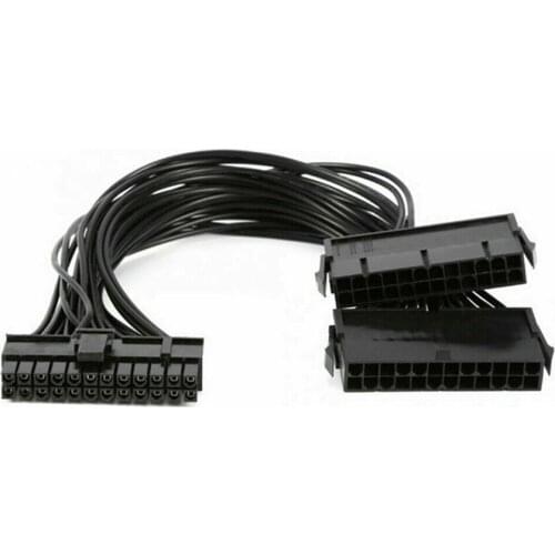 24Pin Power Supply Synchronizer Male to Female ATX Mining 30cm 24 Pin Dual PSU Extension Cable starting Line For Computer Mining