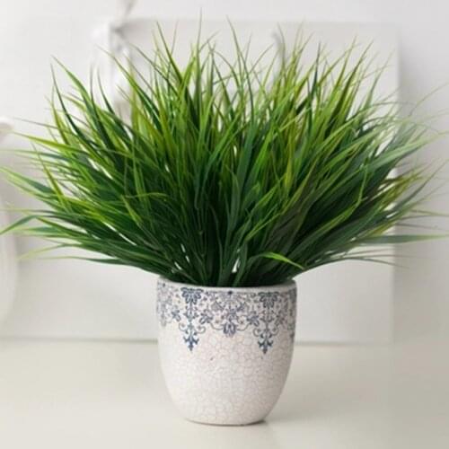 7 Fork Water Grass Eucalyptus Plastic Artificial Plants Green Grass Plastic Flower Plant Wedding Home Decoration Table Decors