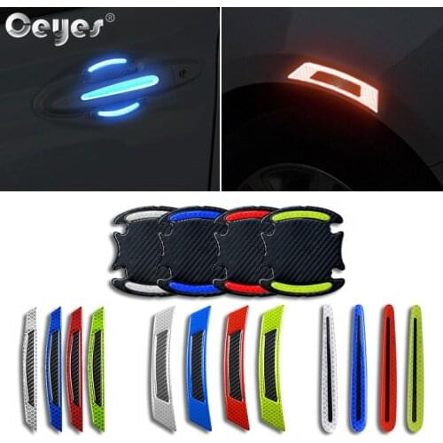 Ceyes Car Accessories Decal Reflective Tape Strips Driving Safety Mark Door handle Sticker Auto Styling Case For BMW 3 Series E9