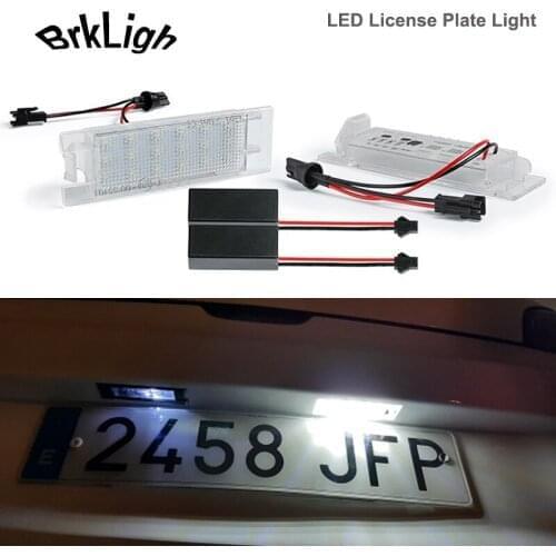 2Pcs No Error LED Number License Plate Lights Lamp Auto Parts For Fiat Grande Punto 500L Brava Croma Doblo Linea Marea Multipla
