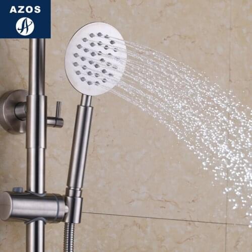 Azos Shower Head SUS304 Stainless Steel Stainless Steel Single Function Soft Shower Room Cleaning Balcony Round 20mm G1/2 HS106