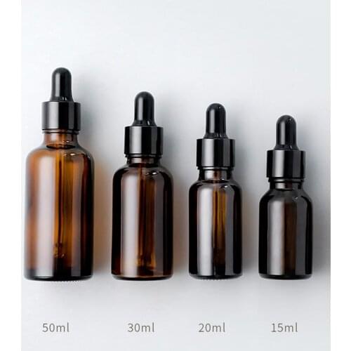 FreeShip 15-30ml Amber Essential Oil Bottles Empty Refillable Amber Bottle with Glass Dropper for Liquid Aromatherapy Fragrance