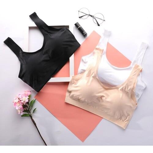 Seamless fitness candy women underwear cooling gathers shock-proof thin pad push up bra female intimate modis bralette lingerie