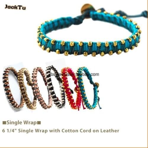 Nulti color nuggets cotton cord wrap bracelet 4 colors women